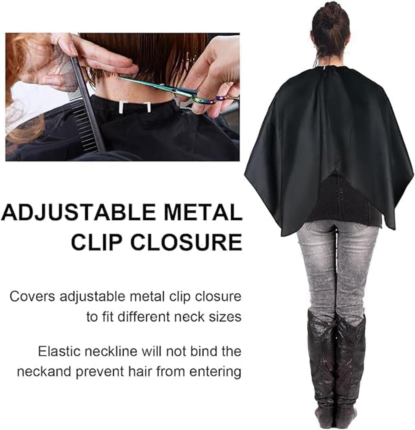Professional Waterproof Barber Cape, Adjustable Hair Cutting Cape for Salon & Home Use
