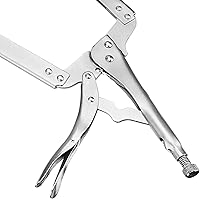 Vista 3 de NINGWAAN - 2 alicates de bloqueo de abrazadera C de 18 pulgadas, alicates de bloqueo C resistentes con almohadilla giratoria, abrazaderas de agarre