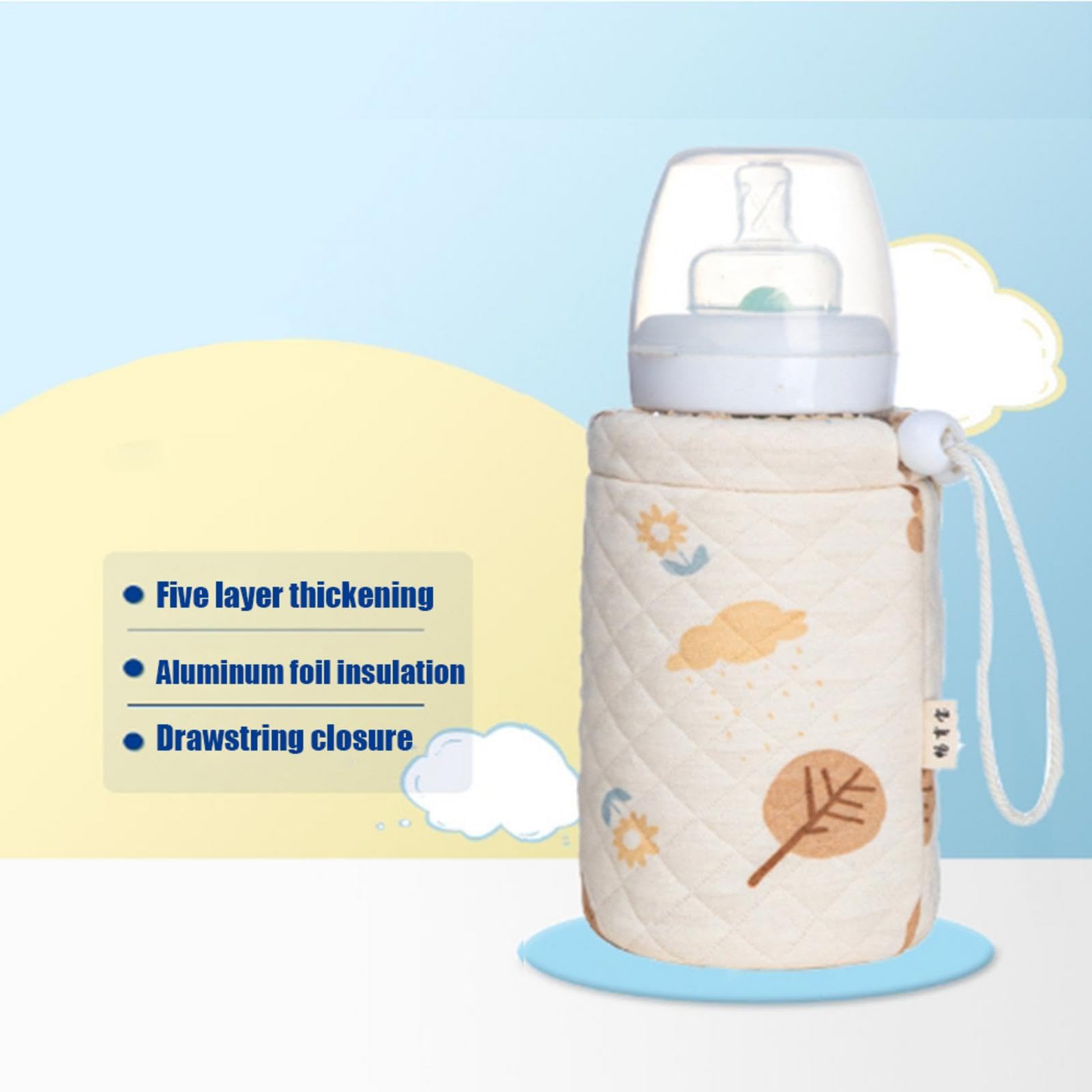 Funda de vidrio para biberones para niños pequeños, Funda para biberones,Fundas para biberones para niños pequeños | Bolsa portátil anticaída para biberón, soporte cálido para biberón para niños