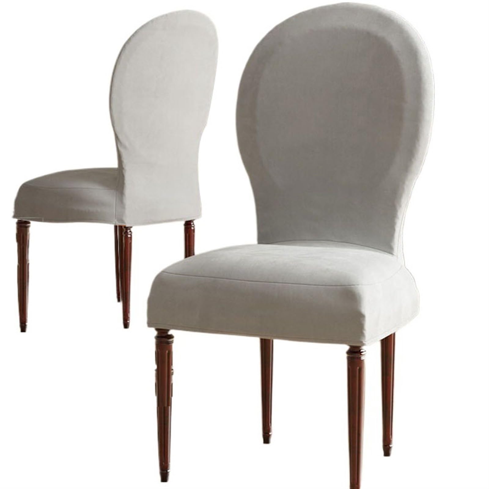 Housse de chaise velours de qualité supérieure extensible pour dossier rond lot de 4