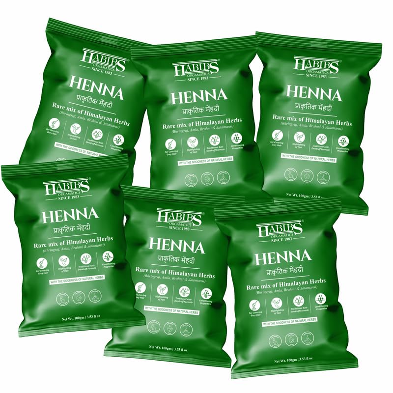 Natural Henna Mehndi Powder Enriched With Bhringraj, Amla, Brahmi,Jatamansi For Natural Hair Coloring 100Gm Pack Of 6