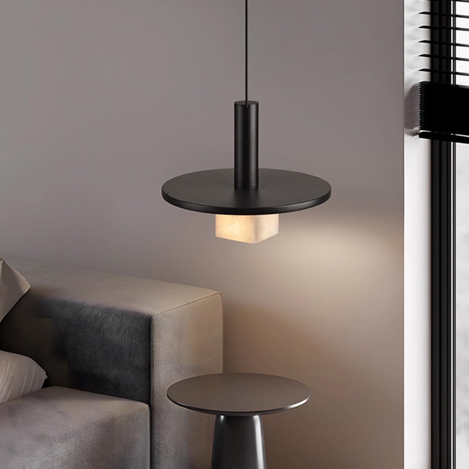 Lampada a sospensione moderna e minimalista in marmo
