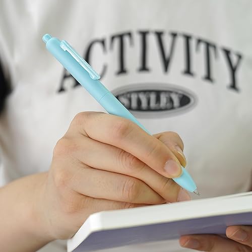 Miniatura 8 de WRITECH Bolígrafos de gel de punta fina tinta multicolor retráctil de 0.020 in, 8 quilates, clic silencioso, sin manchas, escritura extra suave,