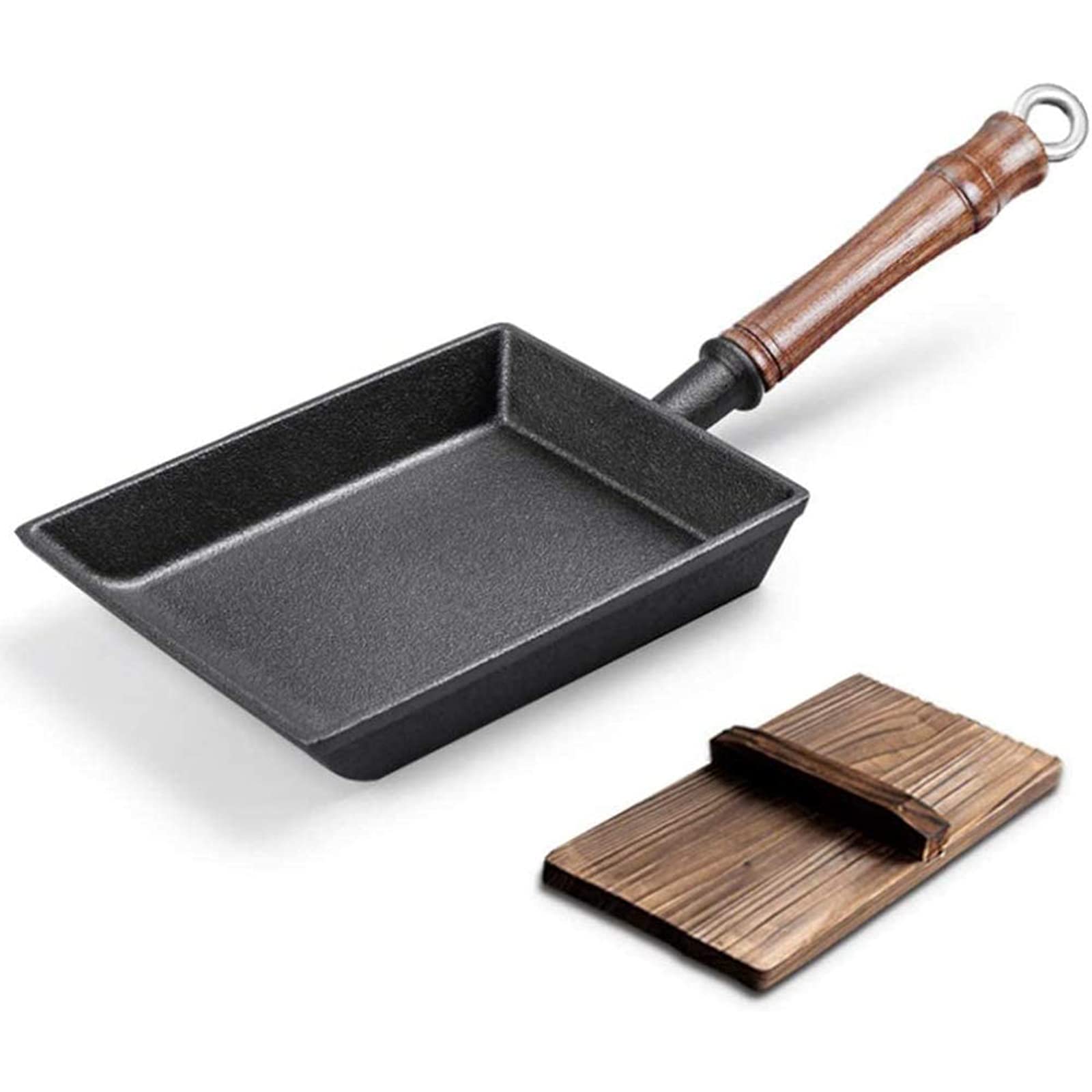 Square Cast Iron Egg Pan with Wooden Lid