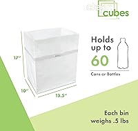 Vista 3 de Botes de basura desechables de 13 galones (paquete de 3) con bolsas bajas, contenedores plegables de basura y reciclaje para fiestas, eventos