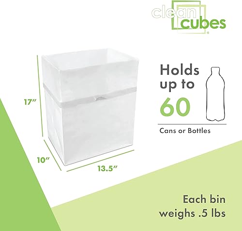 Miniatura 3 de Botes de basura desechables de 13 galones (paquete de 3) con bolsas bajas, contenedores plegables de basura y reciclaje para fiestas, eventos y