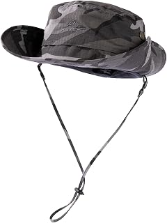 Comhats Waterproof UPF 50+ Wide Brim Sun Hat for Men Big Heads Oversized | water resistant, UV protection, wide brim, ventilated crown, packable, chin strap, large big head, fishing, hiking, camping
