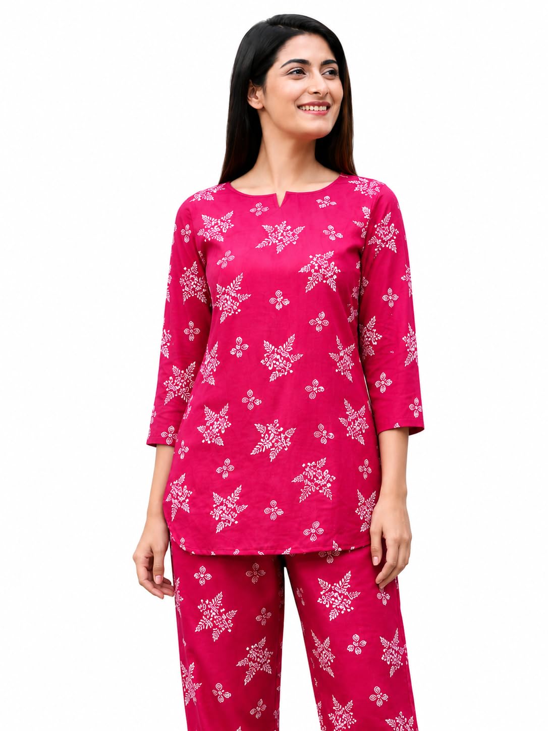 amazon brand - tavasya Womens Floral Printed Straight Co-ord Set with Pocket | Casual Wear |3/4th Raglan Sleeve | Regular Fit-picture-23