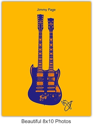 Miniatura 5 de Warhol Style Rock Star Guitars Set - Impresiones modernas de decoración de pared de arte pop de 8 x 10 pulgadas, regalo para Clapton, Lennon,