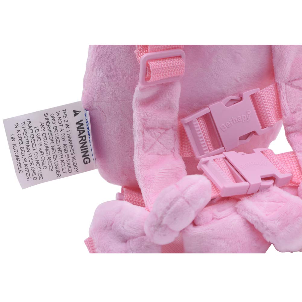 2 en 1 Mono bebé arnés de seguridad mochila niños caminar correa correa correa (rosa perro)