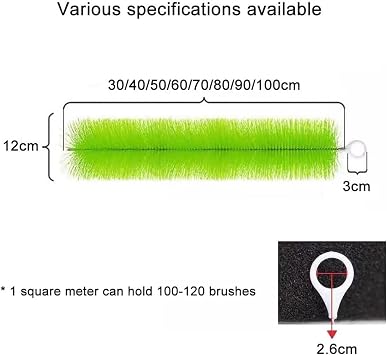 20-100 Adet Paslanmaz Çelik Balık Göleti Filtre Fırça Seti, Koi Göleti, Akvaryum, Su Bahçesi, Skimmer Temizleme - Kolay Bakım için Uzun 70 cm/27,5 inç Fırçalar