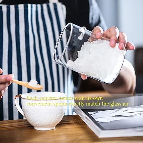 Miniatura 8 de 33.8 Oz Recipiente grande de vidrio hermético con cuchara y tapa, recipientes de avena para la noche, recipientes de vidrio para almacenamiento de