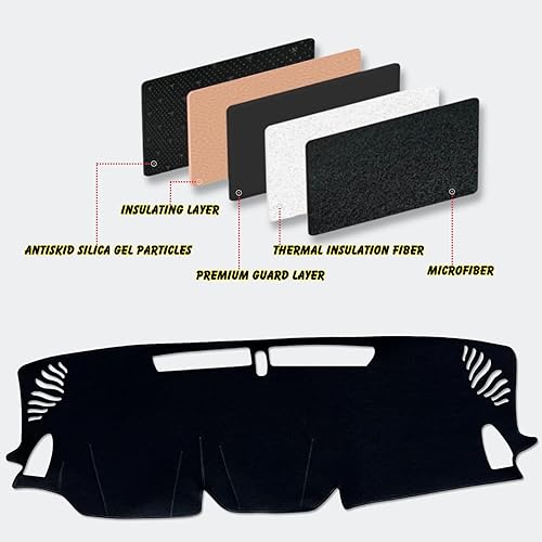 Miniatura 4 de INUBOXES Tapete antideslizante para tablero de instrumentos compatible con Subaru Impreza 2024 Protector solar (borde negro)