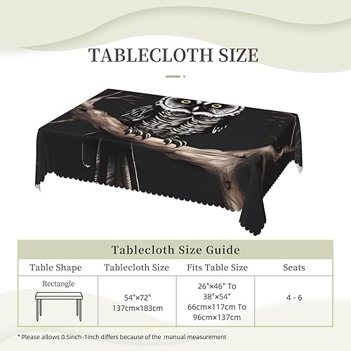 Miniatura 4 de EKYOSHCZ Late Night Owl Table Cloth Rectangular Tablecloths Waterproof Table Cover for Kitchen Party Picnic Dinner