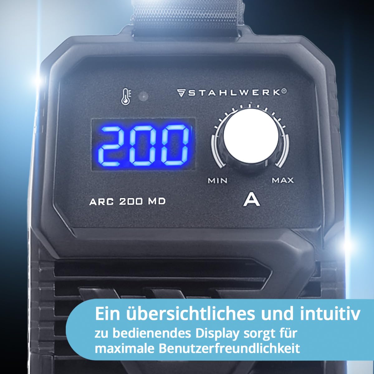 STAHLWERK Elektroden-Schweißgerät ARC 200 MD – Vollausstattung – MMA (E-Hand) bis 200 A, flexibel einsetzbar ohne Gas, kompakt & leicht, Smartkühlung, Hotstart-Automatik, Anti-Stick-Funktion