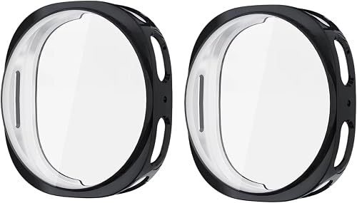 2 x 44mm Soft Case and Screen Protector Compatible with Samsung Galaxy watch 8 - Black + Black