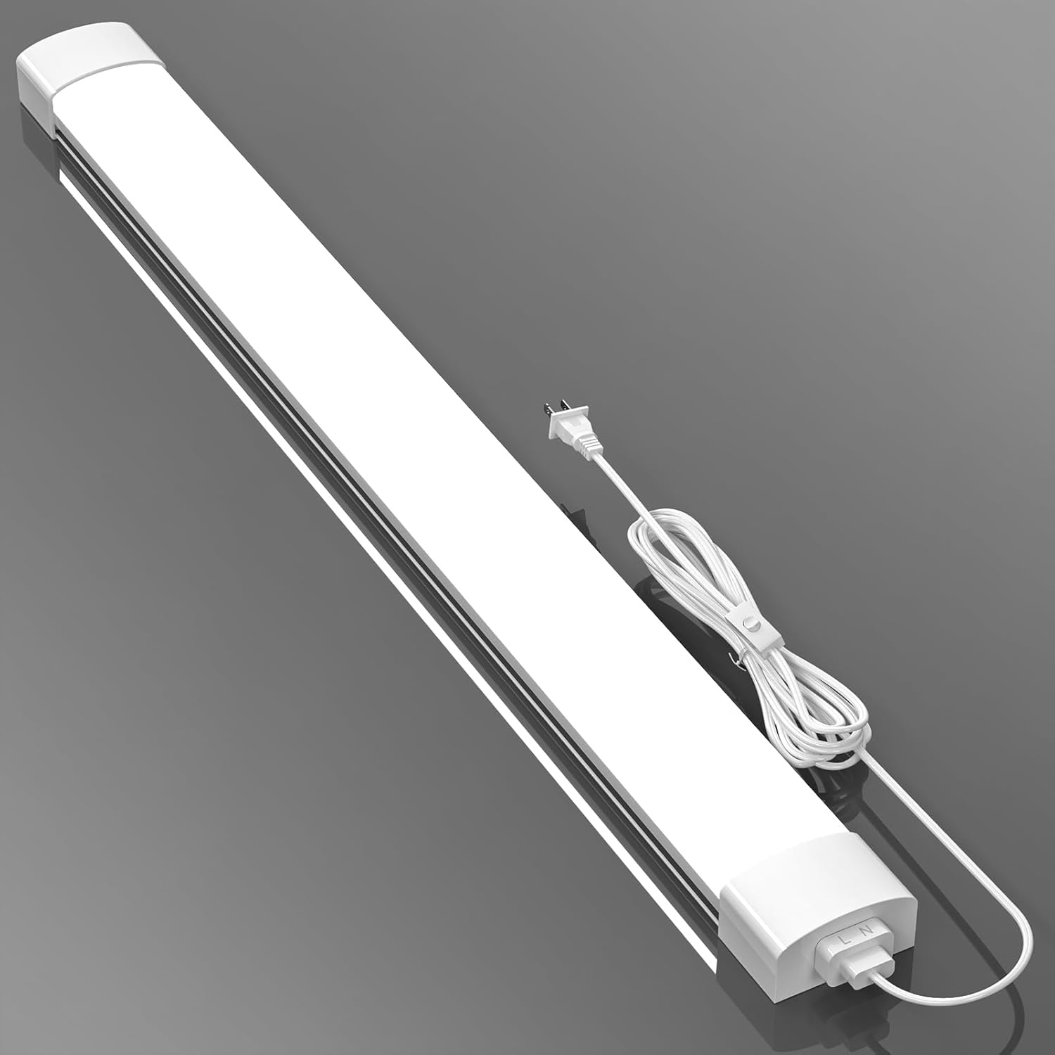 Airand LED Ceiling Light Fixture with Plug 4FT, Triproof LED Tube Lights 36W Linkable Closet Light for Workbench Kitchen Basement Garage Corridor Bathroom Office Overhead Lighting with Plug in Cord