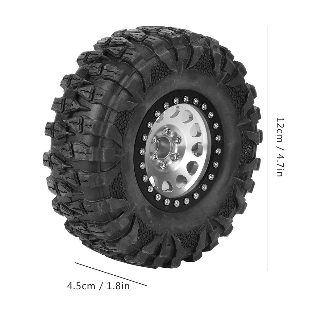 RC Crawler Tyres, High Traction Rubber Metal Wheel Hub - Image 4