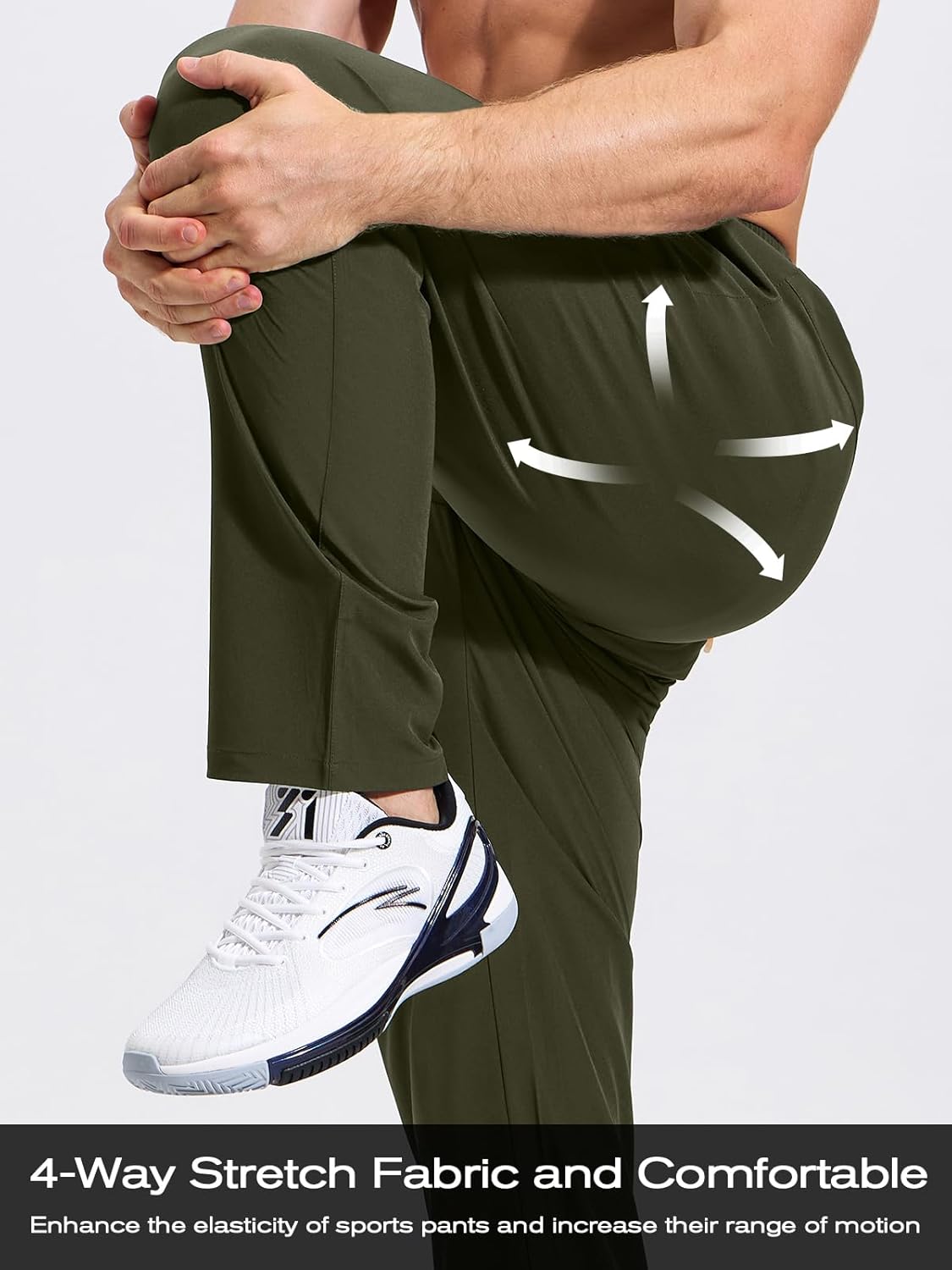 ZENGVEE Men's Sweatpants with Zipper Pockets Open Bottom Athletic Pants for Jogging Workout Gym Running Training - Image 5