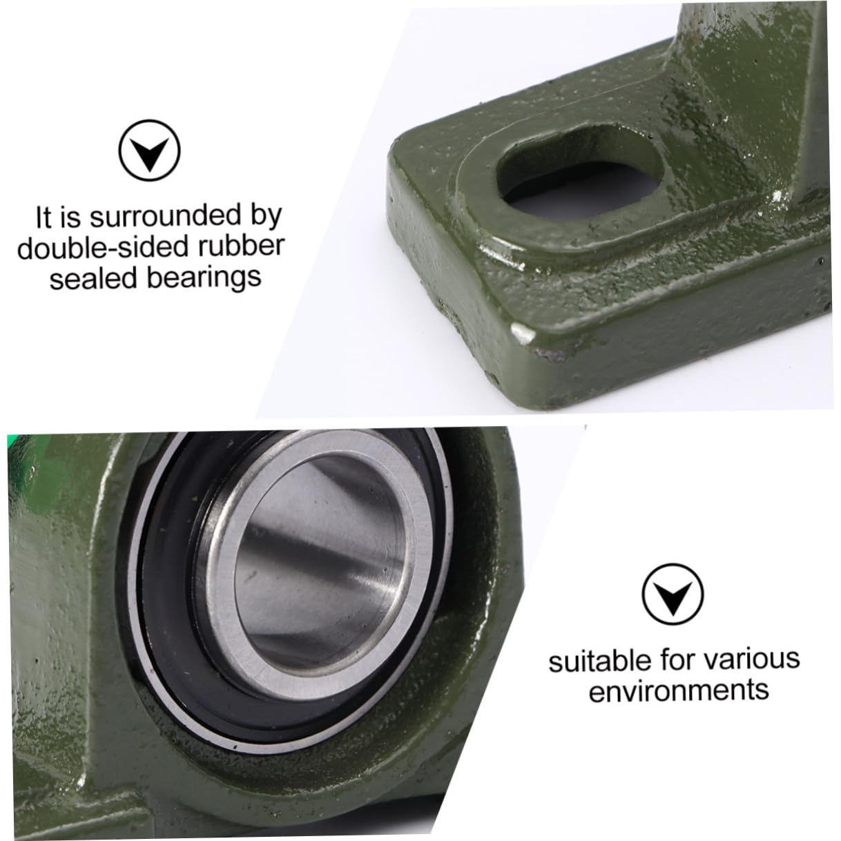 4pcs Ucp205-16 Self-aligning Pillow Block Bearings 25.4mm Bore Cast Iron Mounted Bearings Low Noise Vertical Outer with Self-lubricating Function for Industrial Power Transmission