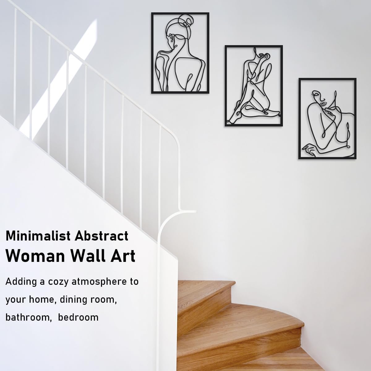 Decorazione Da Parete In Metallo Minimalista - 3 Pezzi 35x25 Cm, Arte Astratta Moderna Per Interni - Foto 10