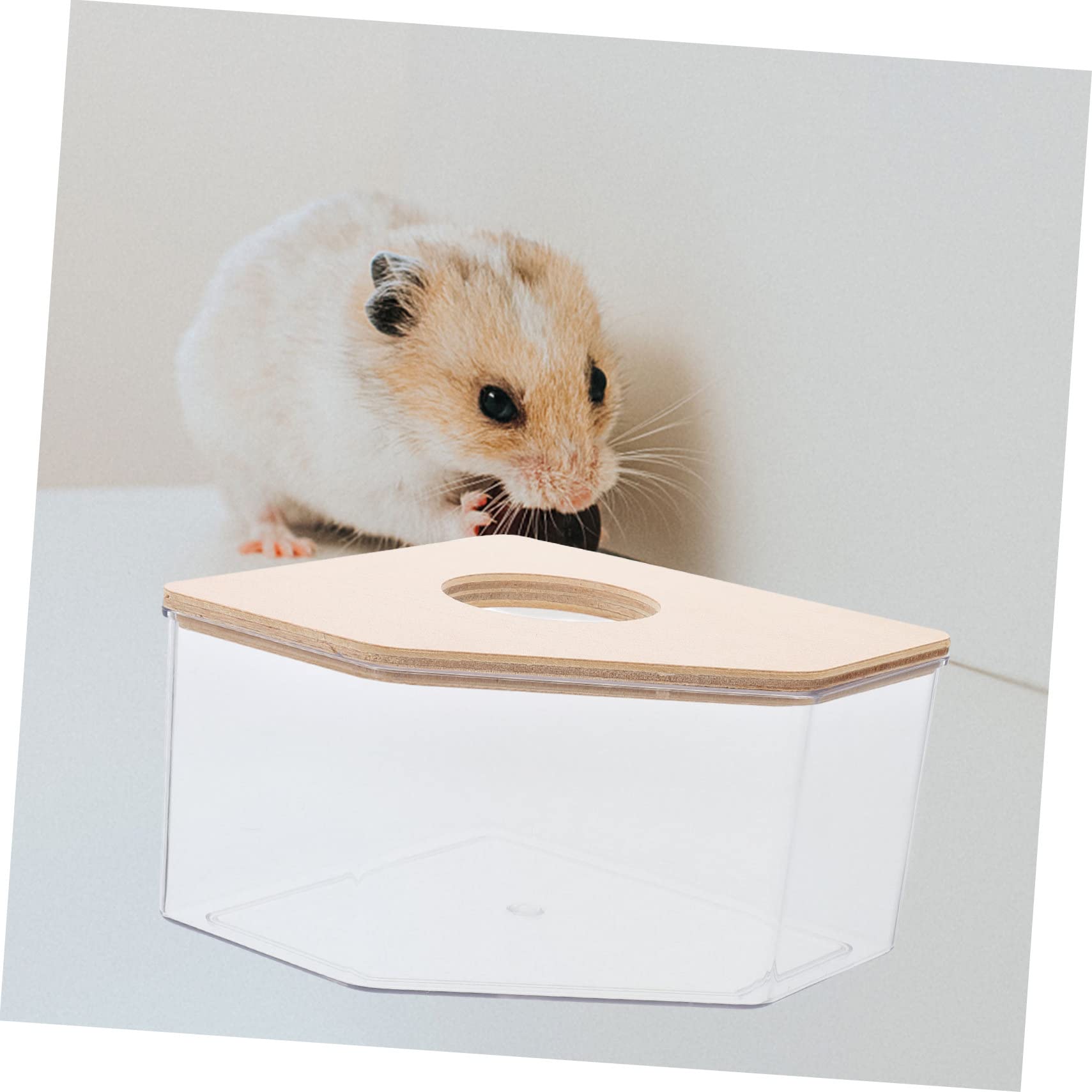 VOSAREA Hamster Sand Bath Container Portable Clear Hamster Bathroom Small Pet Toilet Box for Chinchillas Easy Assembly Cleaning for Tiny Animals