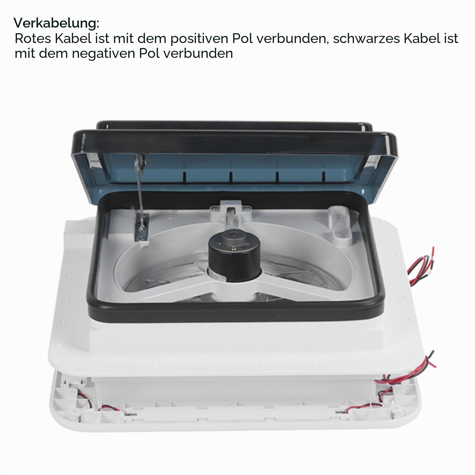 12 V Wohnmobil Dachlüfter 11 Zoll, 2 Wege Luftbelüftung mit LED Licht, ausgestattet mit Edelstahlgitter für Anhänger, Wohnmobile, Wohnwagen, große Fahrzeuge