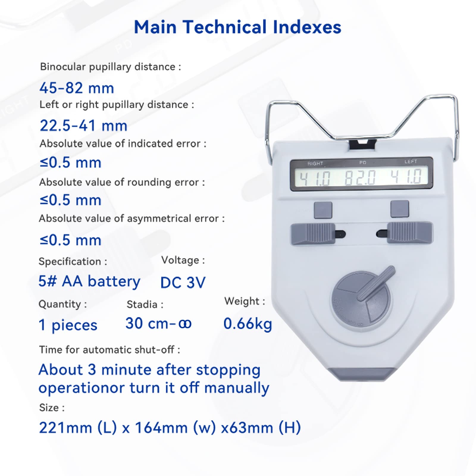 Ottica Digitale Scarica Parziale Meter Pupilla Distanza Meter Pupilla Distanza Meter Strumento Ottico (LY-9AT)