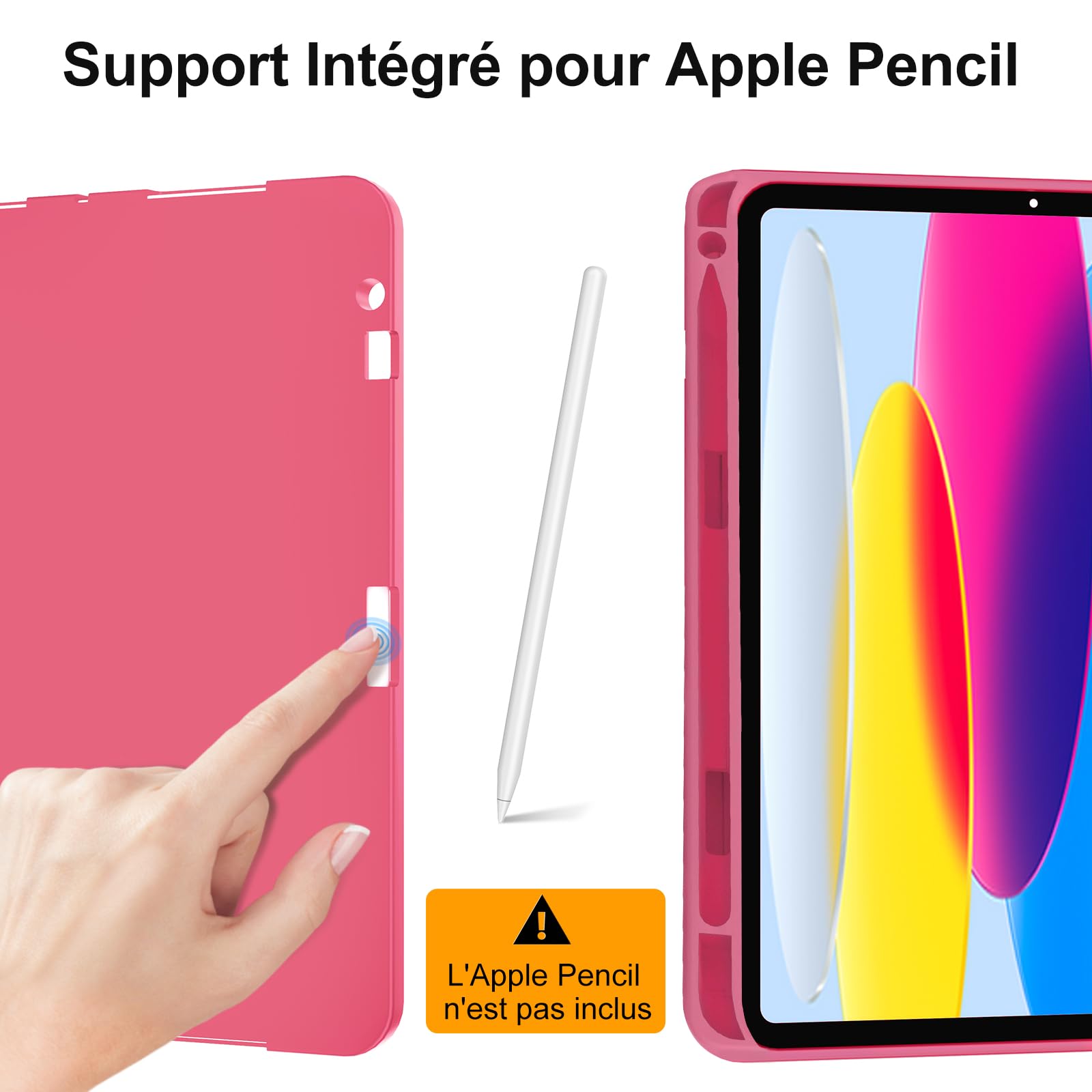 Yeegnar Toetsenbordhoes Voor IPad 11e Gen (2025 A16) & 10e Gen (2022) – Afneembaar Bluetooth-toetsenbord, 3 Standhoeken, 72u Batterij