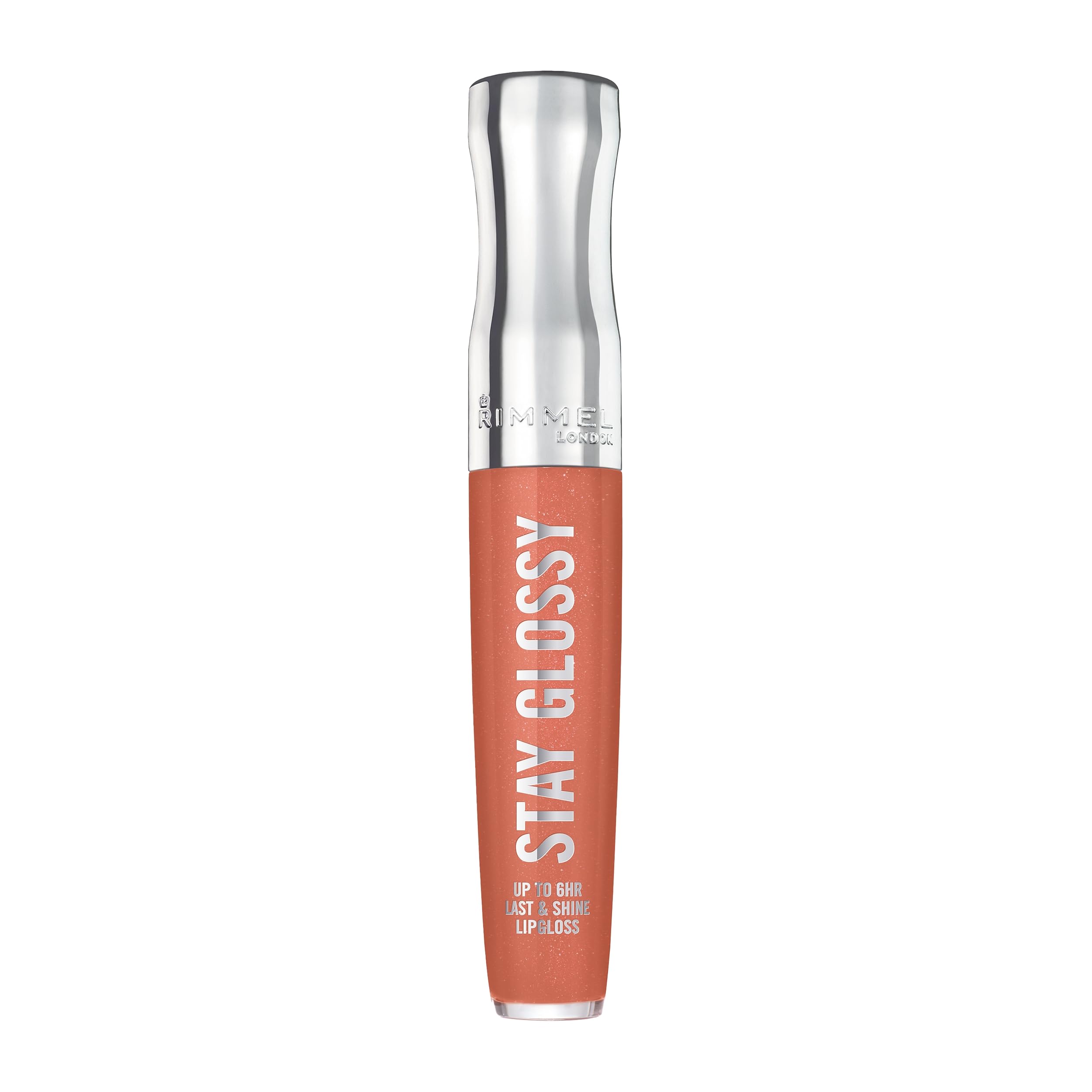 RimmelLondon Stay Glossy, 465 Melon-Air, Lip Gloss, Non-Sticky, Cruelty-Free, Color and Shine, Up To 6-Hour Wear, Precise Applicator, 0.18oz