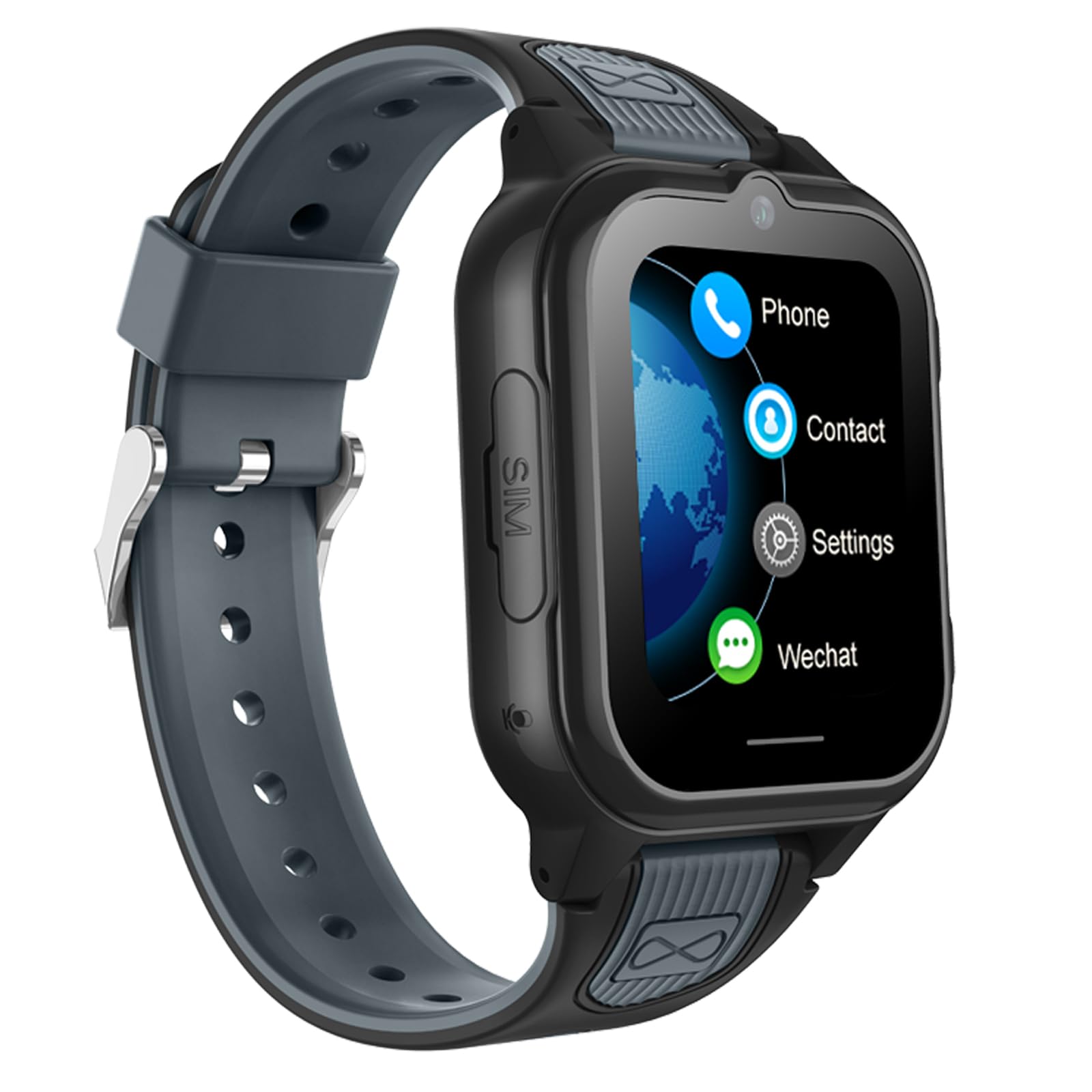 Reloj Inteligente Niño 4G Reloj GPS Infantil con GPS y Llamadas Smartwatch para Niños con Videollamada,Chat, Boton SOS,Cronómetro,Podómetro,IPX7 Impermeable Reloj Teléfono para Niños Niñas (Negro)