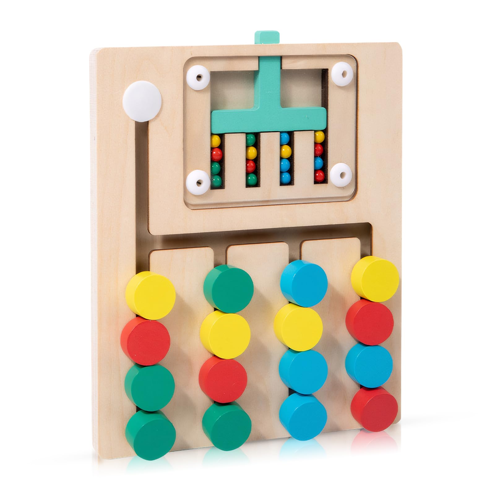 Busy Board,3D Wooden Toys for 4-9 Year Old Boy Girls: Puzzles for 3 Year OldsColor Matching Maze to Develop Skills & Have Fun  20cm x 15cm