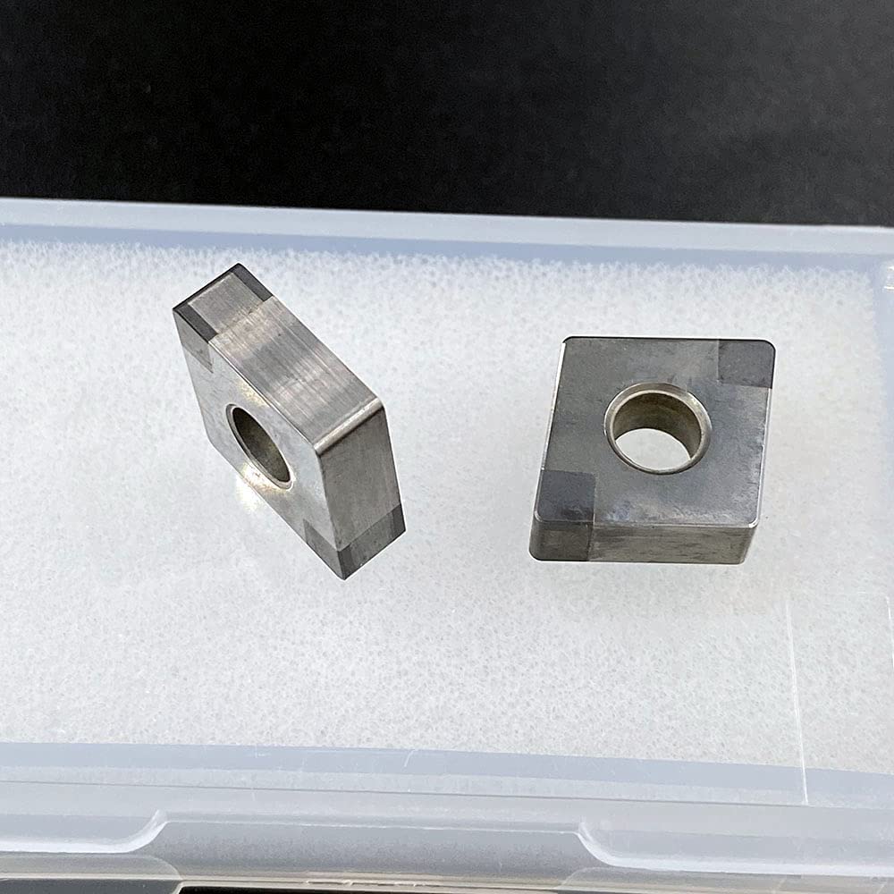 2PCS CNMG432 CBN kubische Bornitrid-Einsätze Dreheinsätze für die Bearbeitung von gehärtetem Stahl Hartmetalleinsatz für hochharten Stahl(CNMG120408 CBN-4)