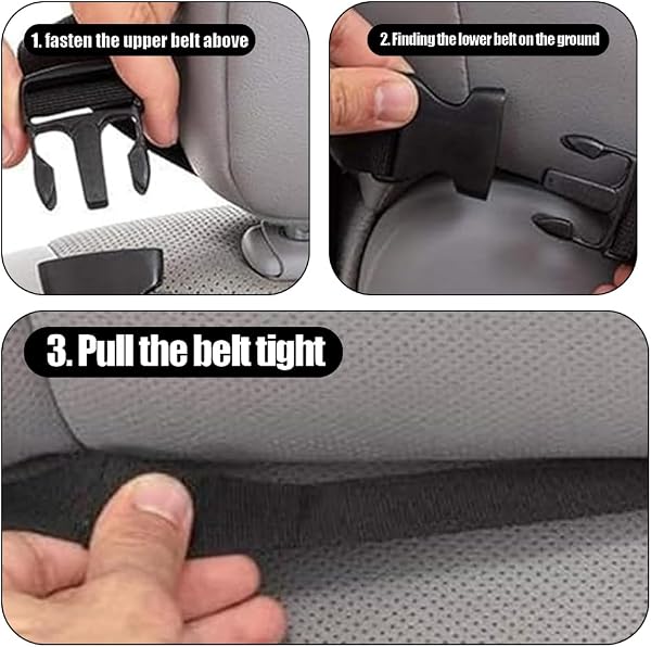 Pack of 2 Car Backrest Protection, Car Seat Protector for Children, Waterproof Fabric to Keep Car Clean and Tidy with 3 Organization Pockets, Black - 4