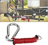 Vista 8 de AUCELI Cable de seguridad en espiral de acero inoxidable para remolque, cable de seguridad en espiral para remolque, cable de acero resistente