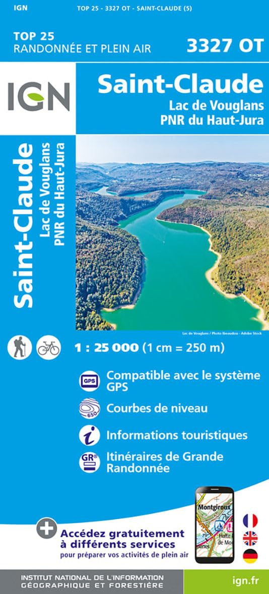 Saint-Claude / Lac de Vouglans / PNR du Haut-Jura (3327OT): 1:25000 (TOP 25)