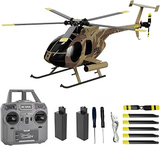 C189 Remote Control Helicopter, 1:28 Scale MD500 Defender Military Helicopter, 2.4G 6CH RTF Brushless Motor Single Blade Flybarless Optical Flow Localization-2 Battery