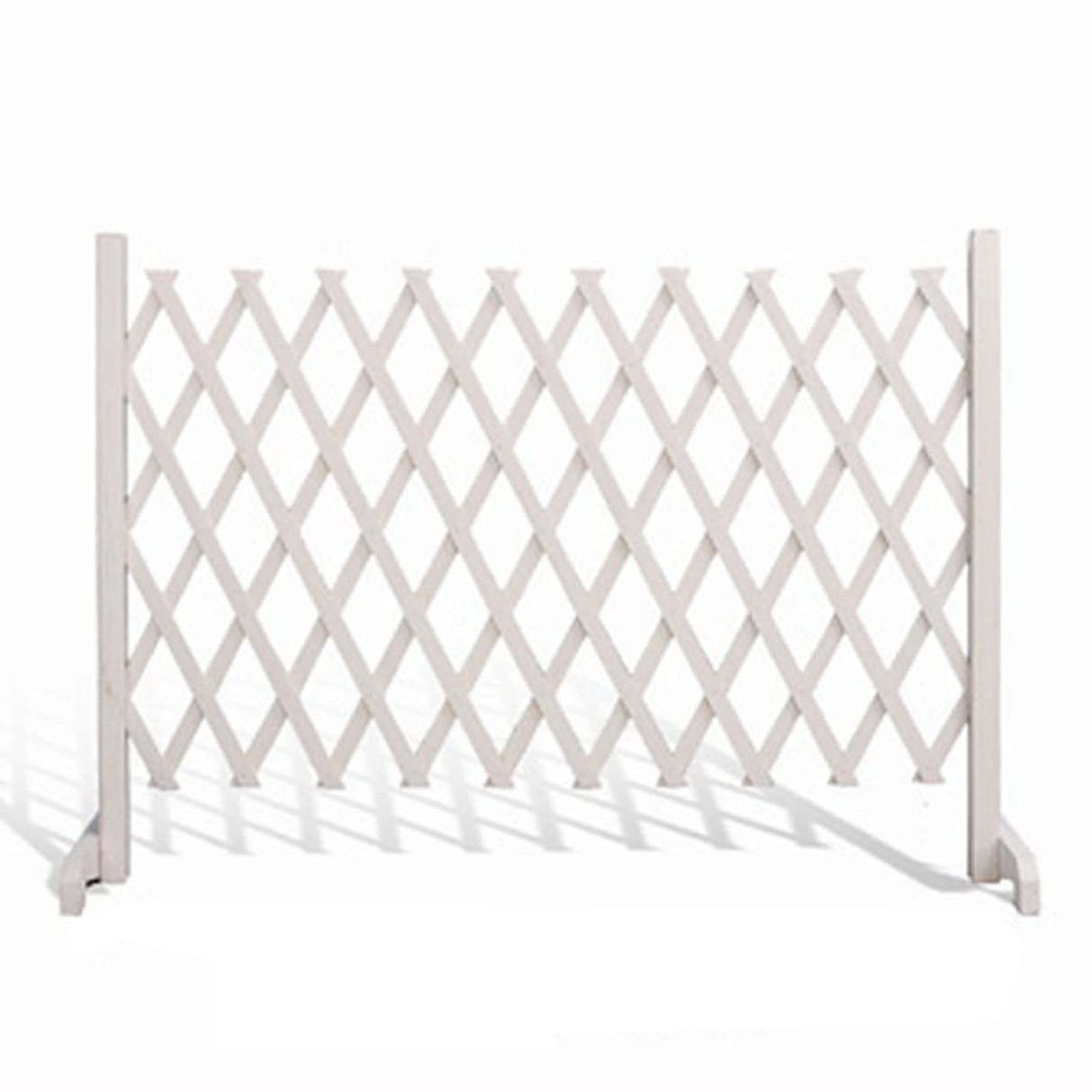 MOERGO Mobile Movable Fence - Solid Wood Expanding Fence, Fold-able Flat Bottom Support， Lightweight Plant Screen, Gardeners & Pet Owners Decorative Fence, For Home Yard Garden Plant Climb(White)