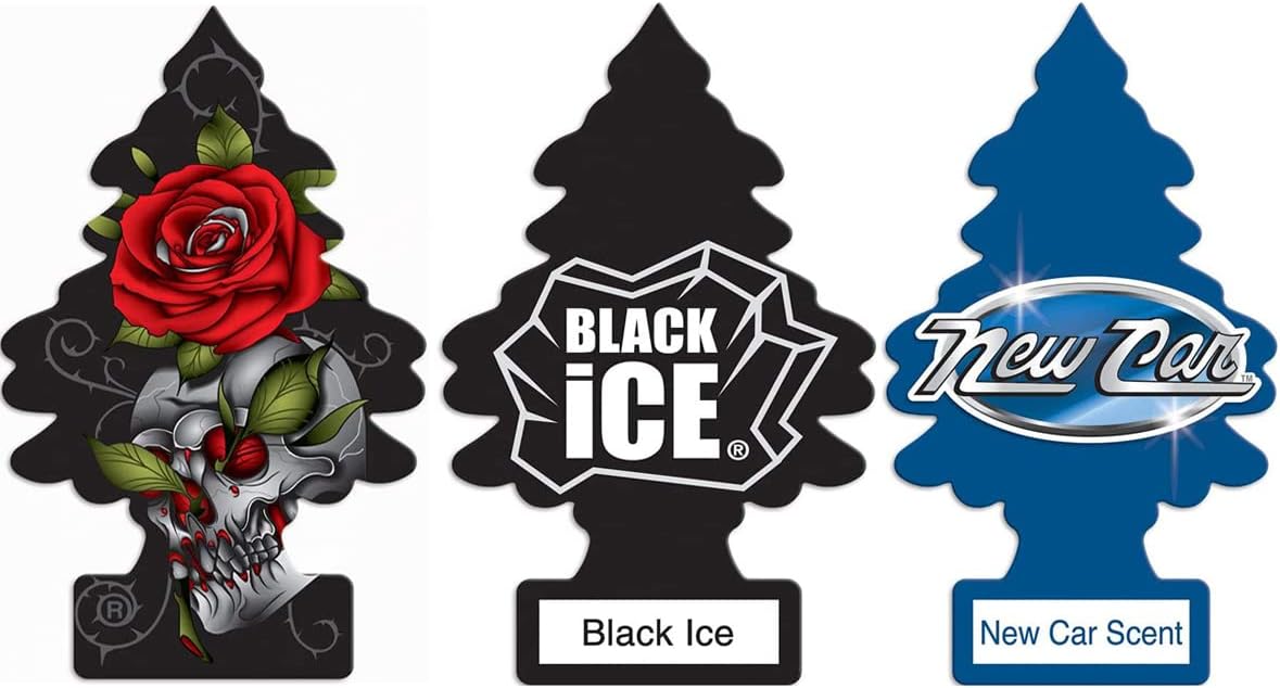 - LITTLE TREES Car Air Freshener | Hanging Tree Provides Long Lasting Scent for Car, Home & Office | Automatic Air Freshener |Rose Thorn, Black Ice, New Car Scent Freshner - (Combo of 3)