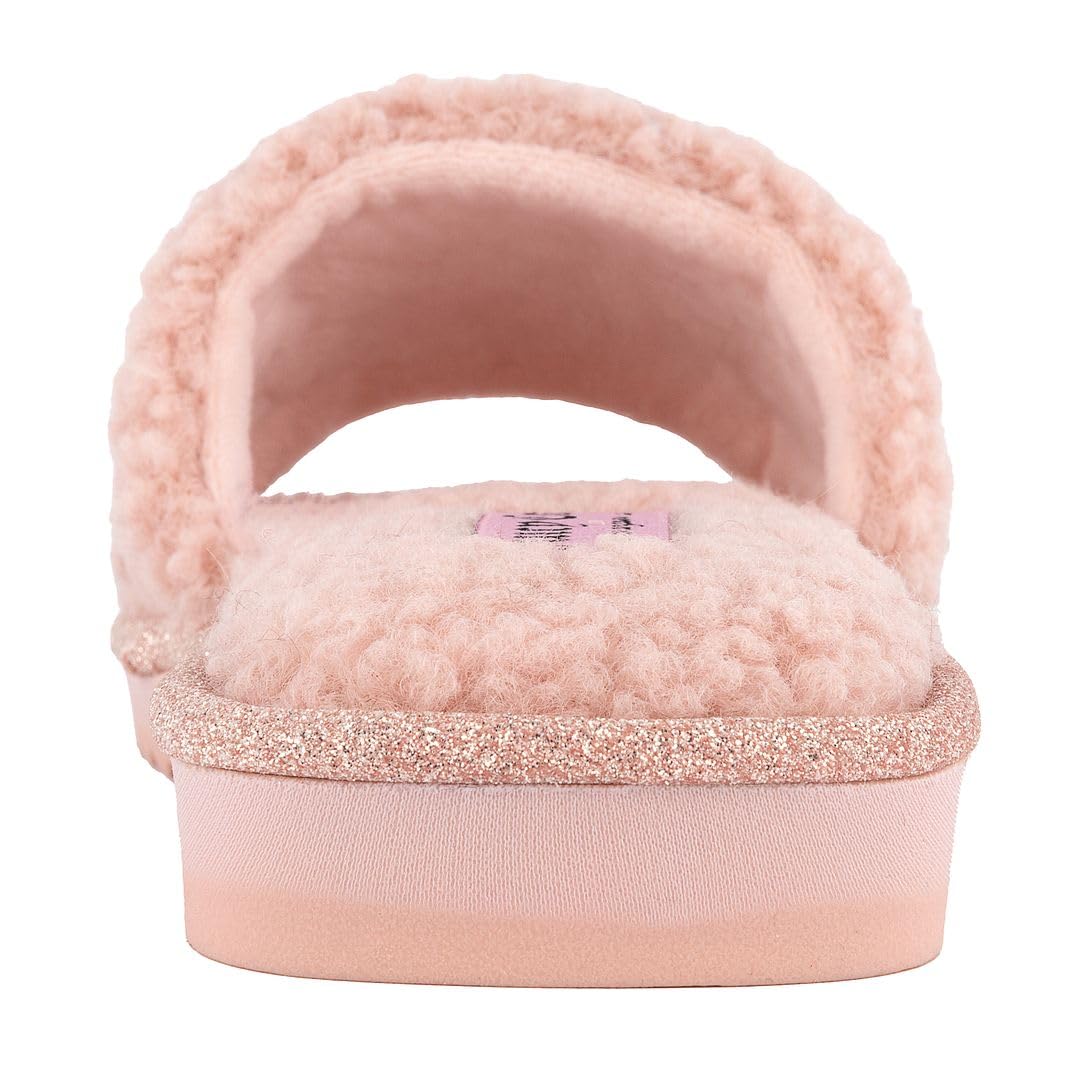 Juicy Couture Women's Slide Slipper Sandals With Faux Fur
