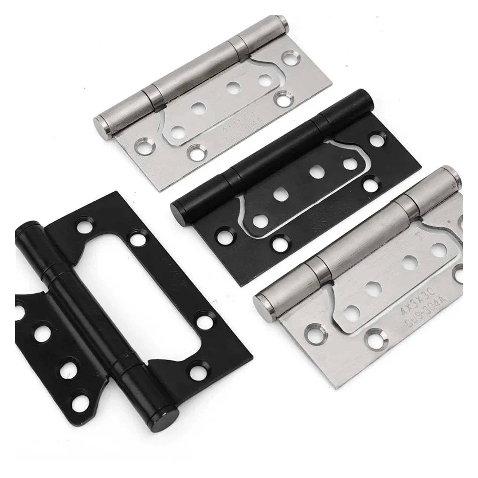 Aiqijohi 3.0Mm Door Hinges Folding Butt Door Hinges Stainless Steel Household Hinge With Mount Screws Closet Furniture Hardware(3.0Mm)