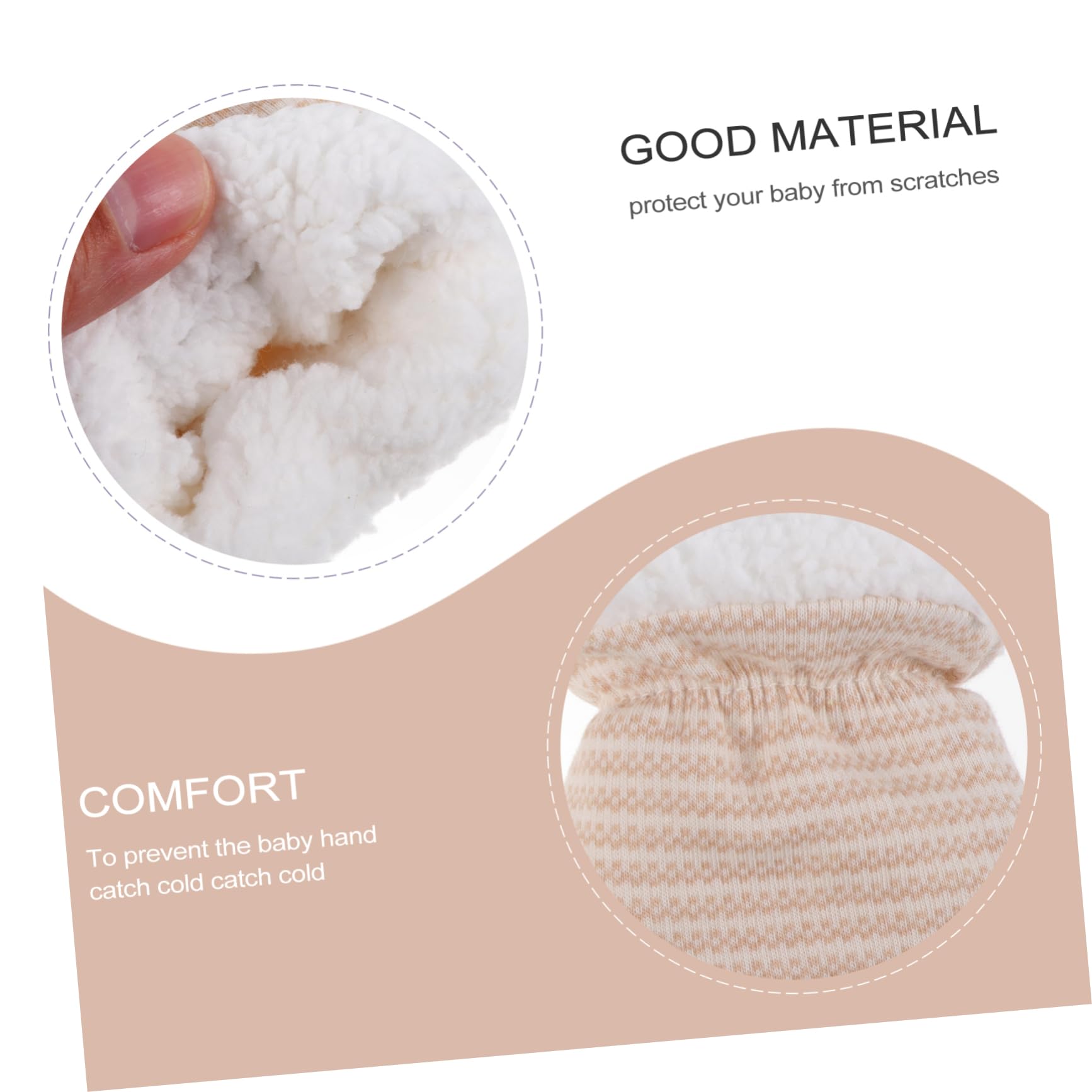 NOLITOY 2 Pairs Infants Anti-scratch Gloves Long-lasting Stretchy Newborn Protection Baby Supplies Soft Material