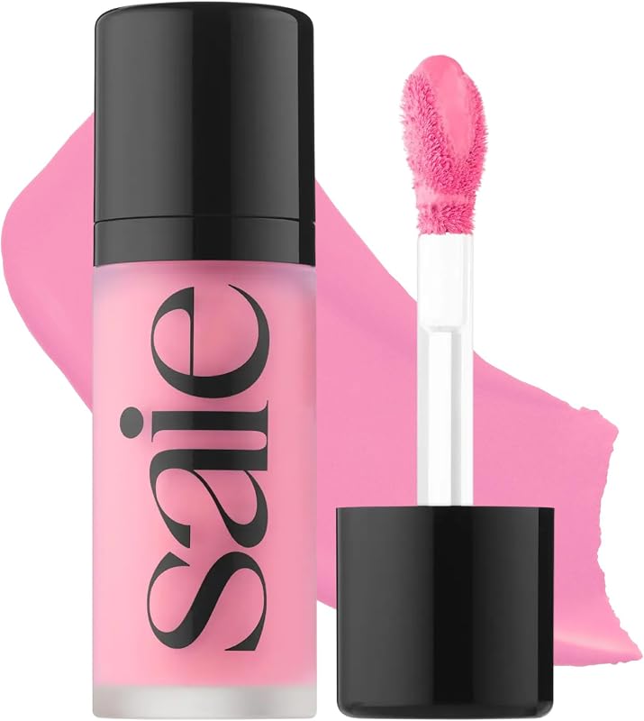 Saie Dew Liquid Blush for Cheeks - Hydrating Cream Blush Stick with a Blendable + Buildable Formula - Skincare Infused Dewy Cheek Tint for a Natural Flush - Glowy Makeup Essential - Baby (.40 oz) | Hydrating Liquid Cream Blush Stick with Skin-Loving Formula, Blendable, Dewy Blush for a Natural, Streak-Free Cheek Tint
