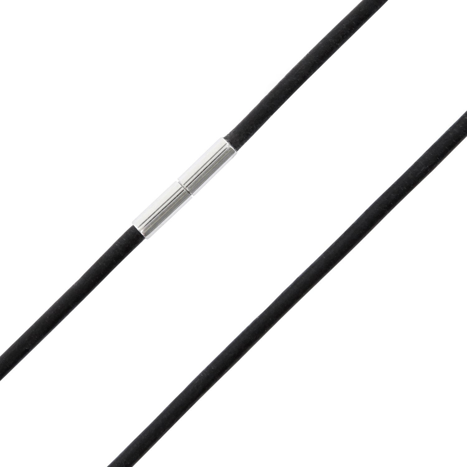 Auroris Chaîne en cuir véritable Noir Épaisseur 3 mm avec fermoir en acier inoxydable