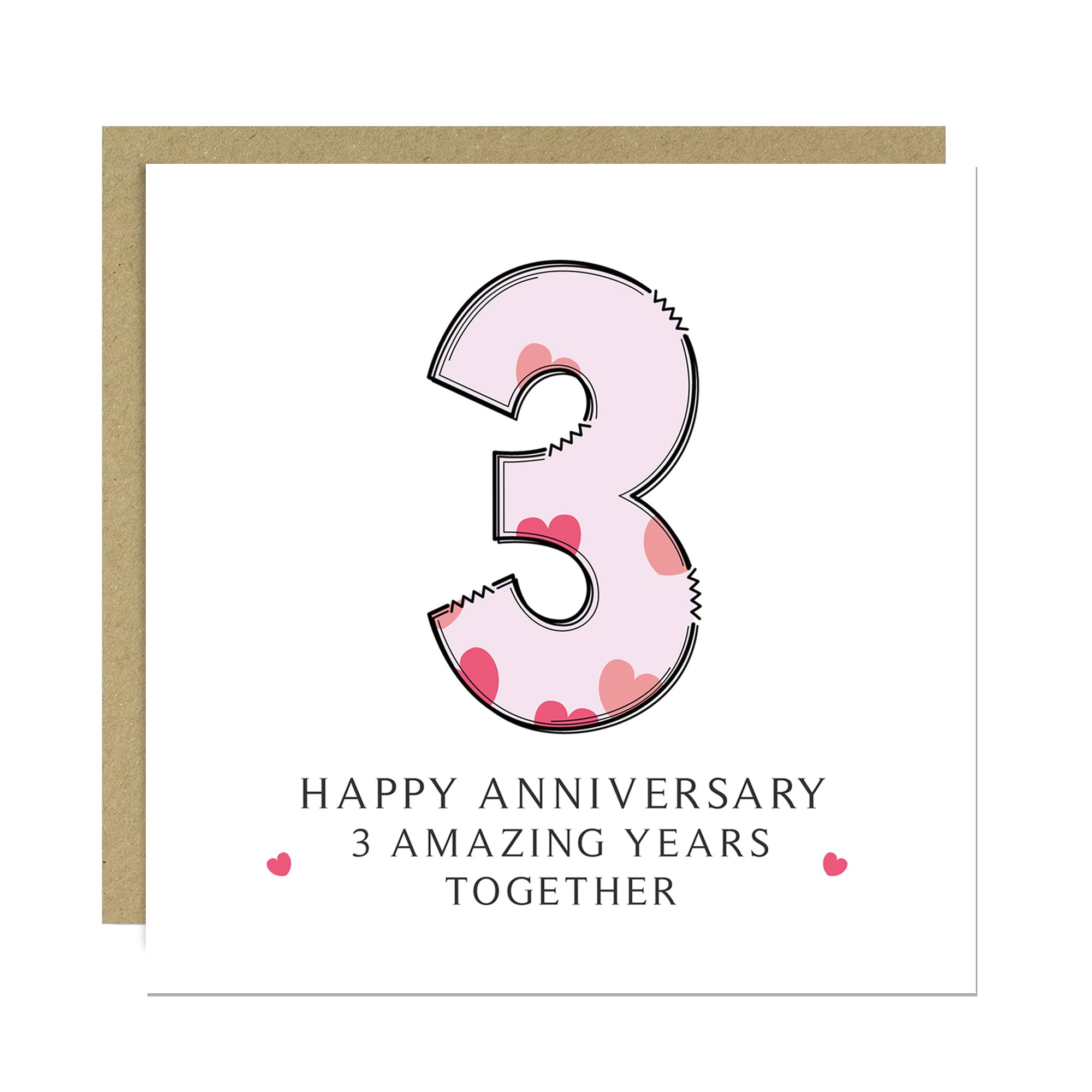 RED OCEAN Wedding Anniversary Card With Envelope Included 1st 2nd 3rd 4th 5th 10th 20th 30th 40th 50th Anniversary Cards For Husband Wife Couple Boyfriend Girlfriend (3rd Anniversary Card)