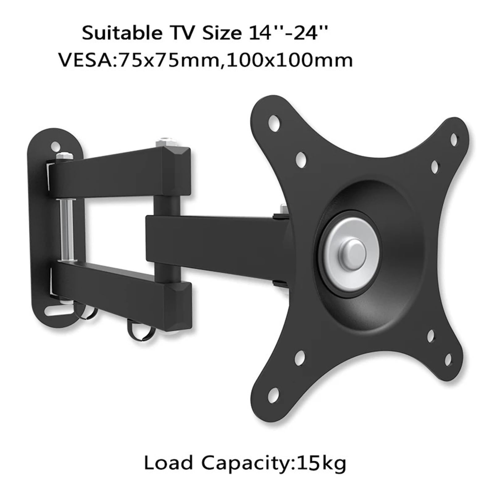 Supporto Da Parete Universale Regolabile for TV, Supporto Ruotato, for Monitor LCD LED A Schermo Piatto Da 14 A 24 Pollici | Supporto da parete universale regolabile for TV, supporto ruotato