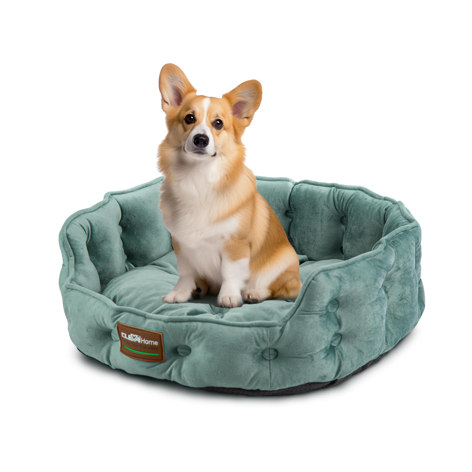 ClevaHome Rundes Katzenbett & Hundebett für Kleine Haustiere bis 7kg – Waschbares Weiches Haustierbett mit Rutschfester Unterseite für Katzen und Welpen