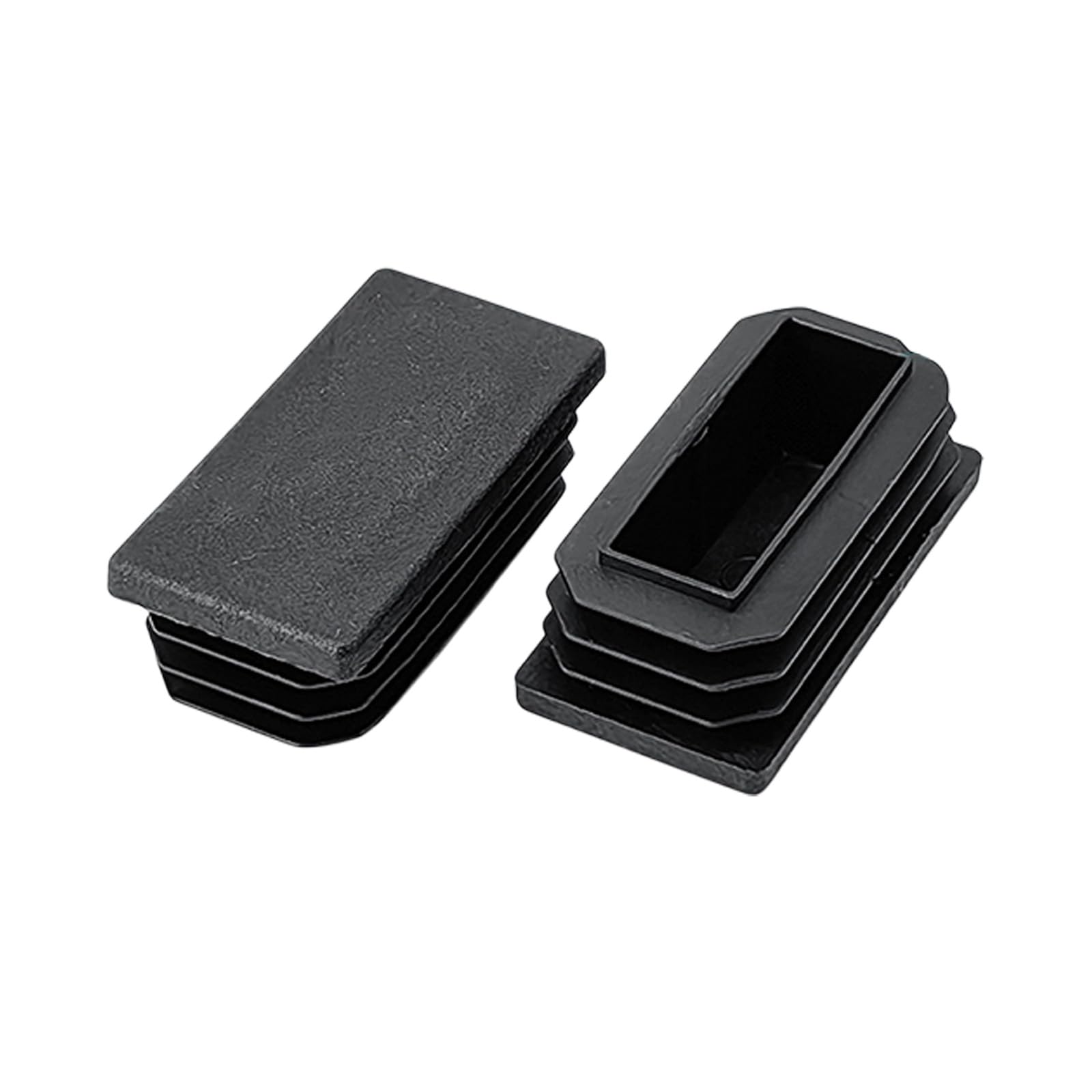 12Pcs Plugs Pipe Tube Cap Black Rectangle Blanking End Caps Insert Blanking Stopper Tubing End Cap