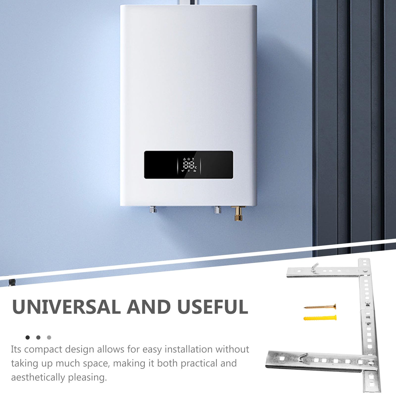 SHOWERORO Calentador y Agua para Hierro Soporte Eléctrico de Color Instalación Fácil Estable Pequeños Reducidos Plata Baños Espacios