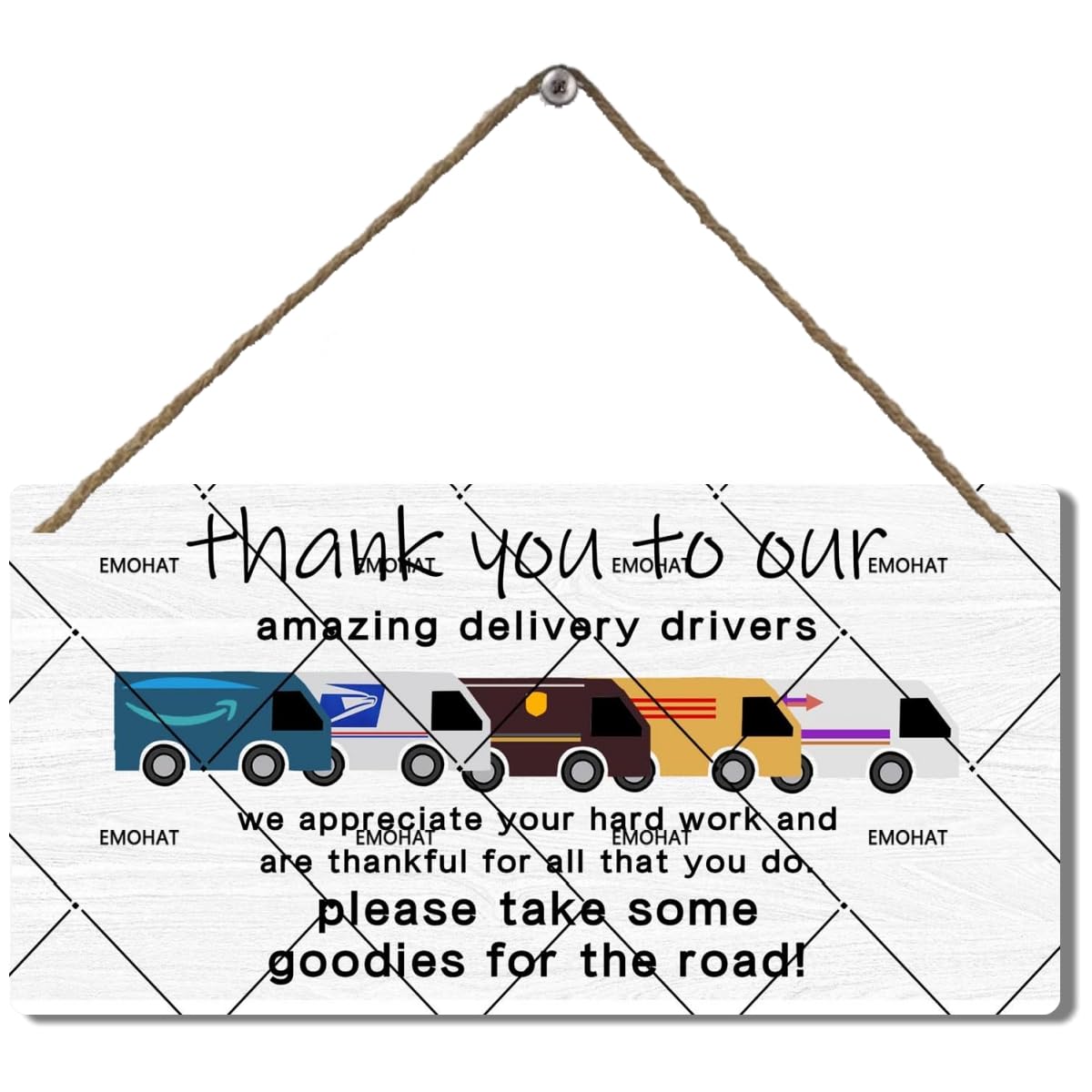 Thank You Delivery Driver Wood Plaque, 6x12 Inch Decor